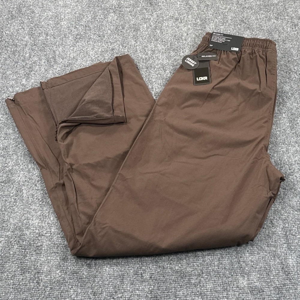 LCKR Men's Small Brown Jersey Lined Athletic Jogger Zip Hem Track Pants NWT